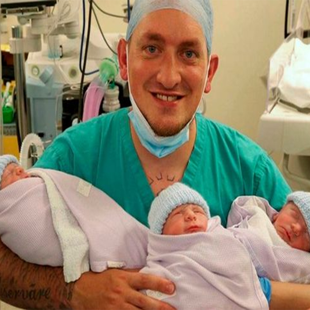 The couple expressed their joy after giving birth to identical triplets when the ratio of 1 to 200 billion.f - Malise