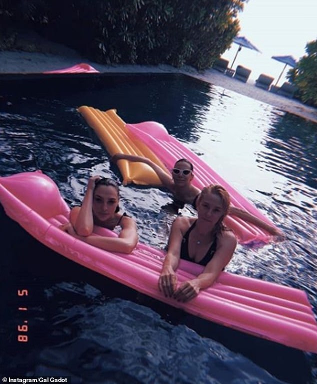 Refreshed: Sharing snaps of their idyllic break, the women were seen soaking up the sun on a white sand beach, doing yoga by the sea and relaxing on floats in a pool