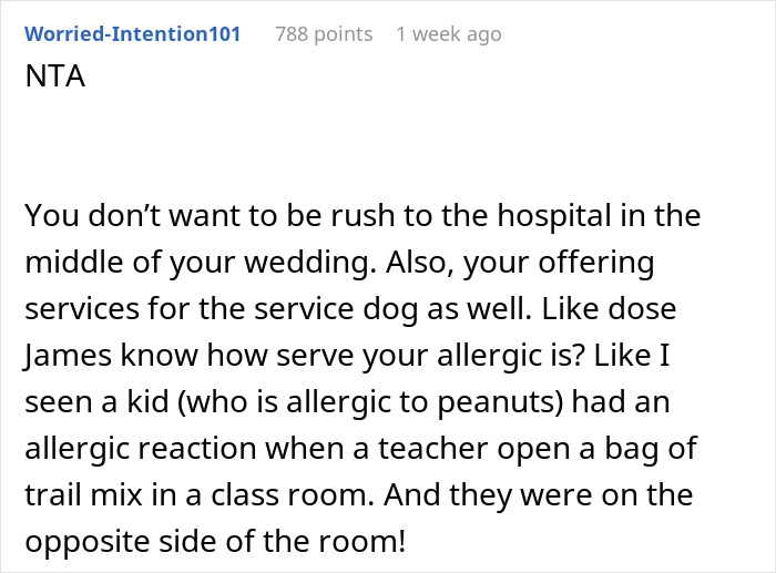 "Am I A Jerk For Not Letting My Nephew Bring His Service Dog To My Wedding?"